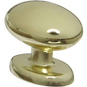   Egg Shaped Cabinet/Door Knob, Polished Brass