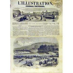  Army Bridge Pontoon Janvier Inventor French Print 1854 