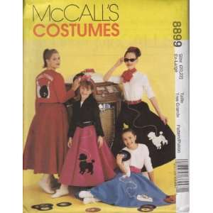  McCalls Sewing Pattern 8899 Misses Poodle Skirt, Size XL 