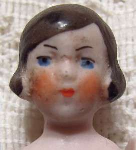 Vintage Antique Mini ALL BISQUE GIRL DOLL MADE GERMANY Jointed Arms 