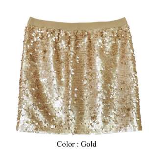 New Womens Sequin Mini Skirt Black Gold Silver size S  