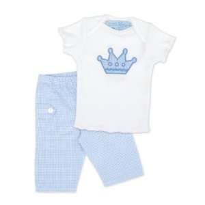  Mud Pie Baby Little Prince 2 Pc Set Gingham Pants And Tee 
