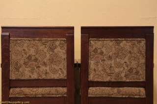 Pair Arts & Crafts Mission Oak Throne or Hall Chairs  