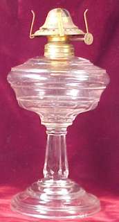 EAPG Antique 1875 PRISM PEDESTAL OIL or KEROSENE LAMP  