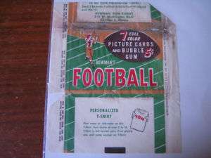 1954 Bowmans Football Trading Card and Gum Wrapper  