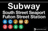 South Street Seaport NY City Subway Station Sign Metal  