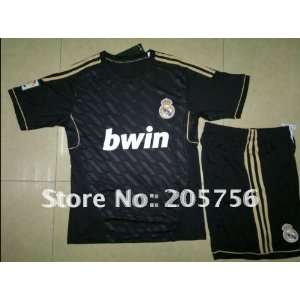  11/12 real madrid away black soccer jersey kit Sports 
