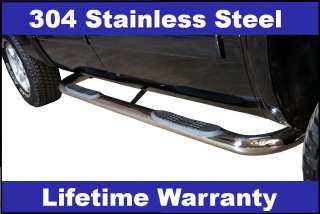 Chevy GMC Pickup Truck SUV Stainless 3 Round Nerf Bar Side Rail Step 