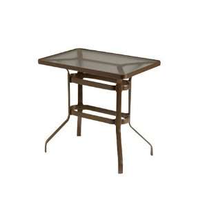   Rectangular Patio Counter Table with Umbrella Hole Textured Moab