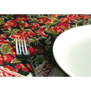   Napkin Set for 6   Black & Red Floral 