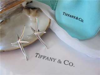 Tiffany & Co. Elsa Peretti Starfish Sterling Silver Earrings Large 1.5 
