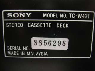 Sony TC W421 Stereo Dual Cassette Deck  