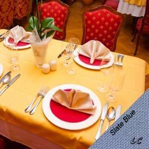  6 Each 90x156 Slate Blue Elegance Restaurant Tablecloths 