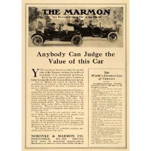  1911 Ad Nordyke Marmon Easiest Riding Car Indianapolis 