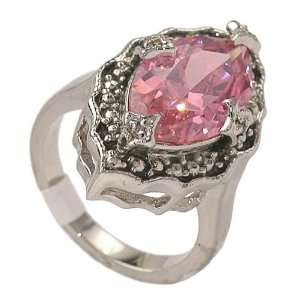  Oval Pink Cocktail Ring Jewelry