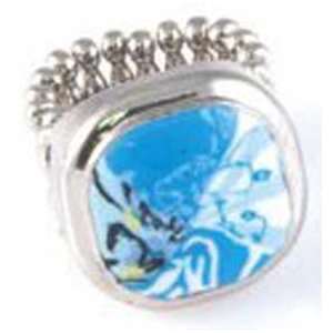   Bead Jewelry Ring Stretch Cocktail Ring Blue Brook