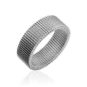  Stainless Steel Tiffany Co. Inspired Flexible Screen Ring, 7 Jewelry