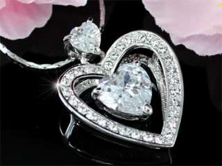 Carat Heart Pendant Necklace w/ Swarovski Crystal SN225