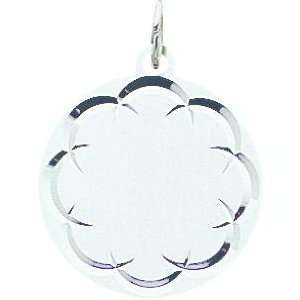  Sterling Silver Disc Round Charm Jewelry