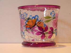   ~Yankee Candle~FLORAL/FLOWER/BUTTERFLY CRACKLE TEALIGHT HOLDER  