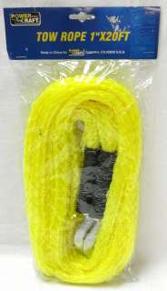 PowerCraft 20 FT Heavy Duty Tow Rope with Safety Hooks TR120  