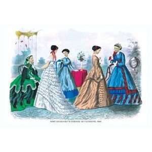 Mme. Demorests Mirror of Fashions, 1840 #3   16x24 Giclee Fine Art 