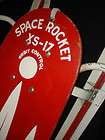   SPACE ROCKET XS 17 Orbit Control Red & White RETRO Wood Sled w/ Skis