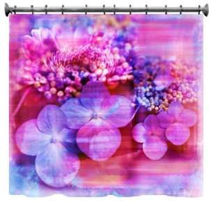 Flower Garden Shabby Chic Shower Curtain   69 X 70