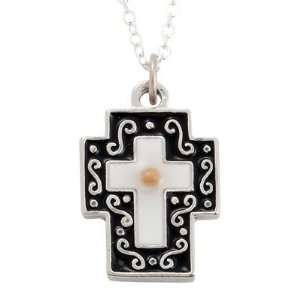 Silver Plated Antique Finish Mustard Seed Cross Arts 