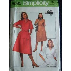 SIMPLICITY VINTAGE SEWING PATTERN 8085 JIFFY MISSES PULLOVER DRESS OR 