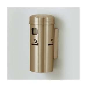 Deluxe Cigarette Smokers Post, 3.5x8 Wall Mounted, Satin Brass 