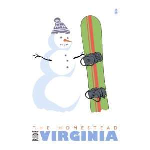  The Homestead, Virginia, Snowman with Snowboard Stretched 