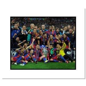   2011 FC Barcelona Soccer Double Matted UEFA Champions League Final
