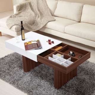 Modern 2 Tone Wood Finish Coffee Table  