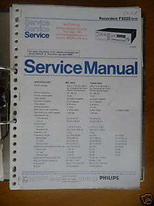 Service Manual Philips F6222 Cassette Recorder,ORIGINAL  