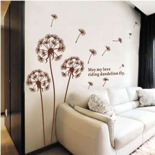 Flower Dandelions Wall Stickers Art Decal Transparent  