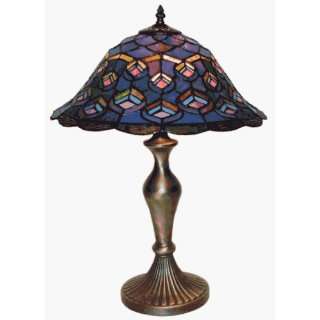 Stained Glass Tiffany Style Peacock Pattern Table Lamp 