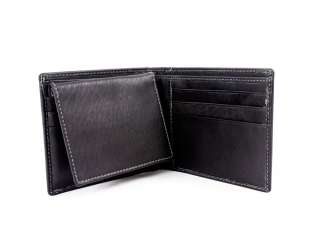 Carbon Fiber & Leather Bi Fold Wallet With Double Gray Stitching