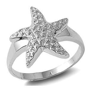  Plain Silver Ring   Starfish   Size 5 Jewelry