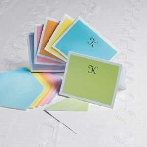  Monogrammed Pastel Colors Notecards   Invitations & Stationery 