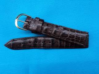 20mm Genuine Crocodile Skin Watch Strap Band Dark Brown  