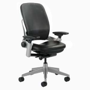  Leap Chair by Steelcase   Platinum Base V2 Black Leather 