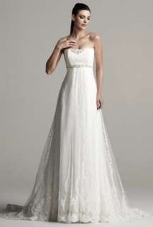   Charming Lace Strapless Wedding Dress Bridal Gown Size Color Custom