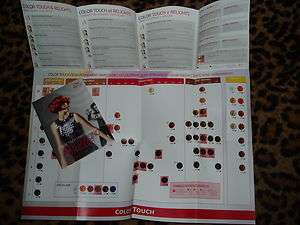 WELLA COLOR TOUCH SWATCH HAIR COLOR paper CHART sheet  
