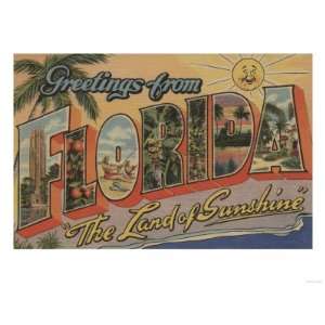  Florida   The Land of Sunshine Premium Poster Print, 24x32 