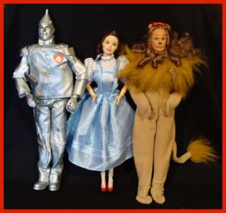 lot 3 Collectable Barbie Ken Dolls Wizard of Oz Dorothy Cowardly Lion 