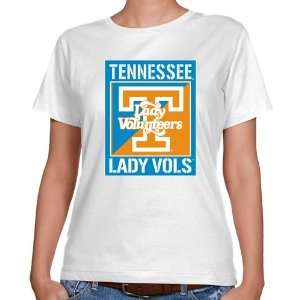  Tennessee Lady Vols Ladies White Stencil Classic Fit T 