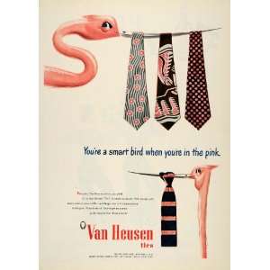  1947 Ad Van Heusen Ties Mens Fashion Pink Flamingo 