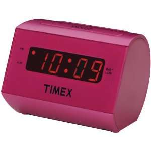 New   TIMEX T126P LARGE DISPLAY LED ALARM CLOCK (PINK) by TIMEX 