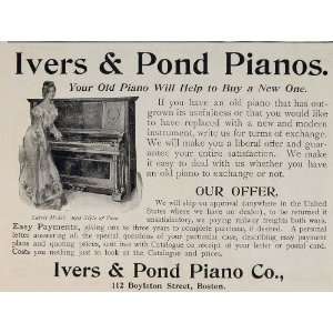   Ivers & Pond Upright Piano Boston   Original Print Ad